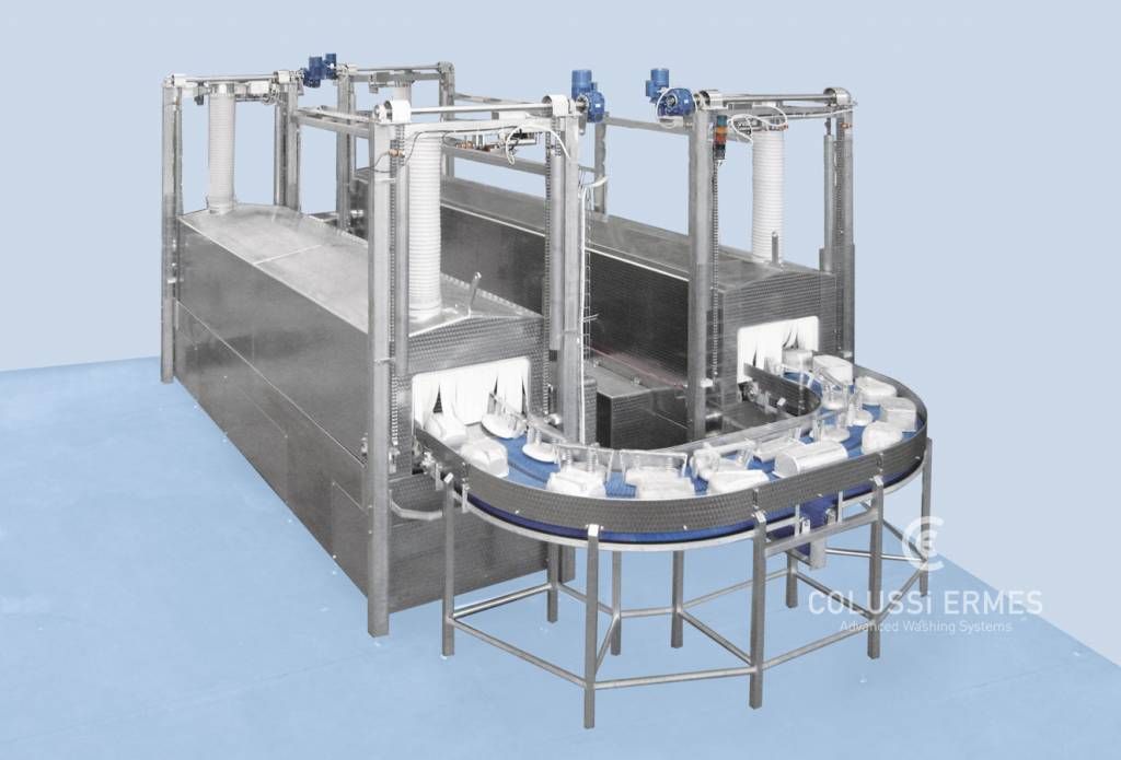 Installation pour lavage de moules de jambon conformes aux normes HACCP