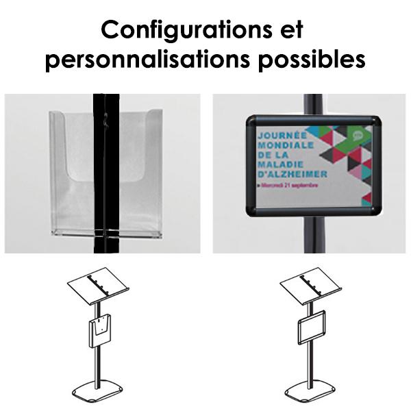 Pupitre porte-catalogue sur pied noir - H 110 cm - Réf : 214707NR_4