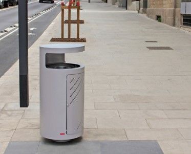 Poubelle publique Up23t - corbeille Mielek Top - Novatilu - 70 litres - acier galvanisé_4