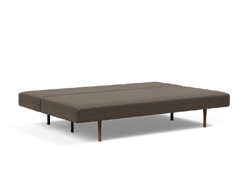 Canapé design Conlix convertible lit 140x200 cm - pieds chêne naturel - tissu Kenya taupe - confort scandinave_4