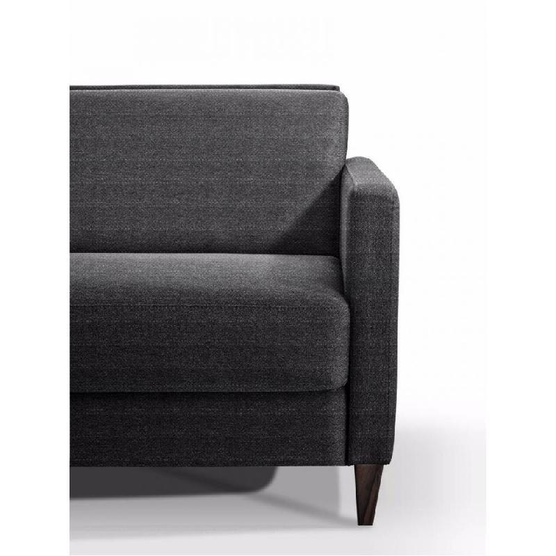 Canapé convertible express Oslo Tweed Graphite - Couchage 140x197x16 cm - Sommier à lattes Renatonisi - Matelas inclus_4