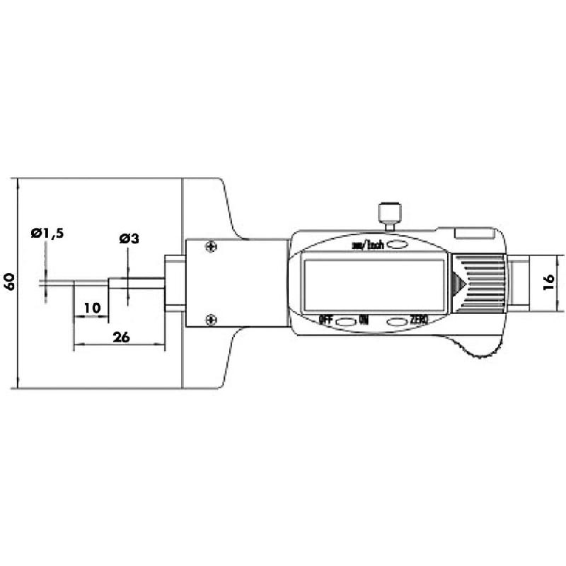 Jauge de profondeur de précision digitale - Mesure alésages fins et usure pneus - Référence 892617_4