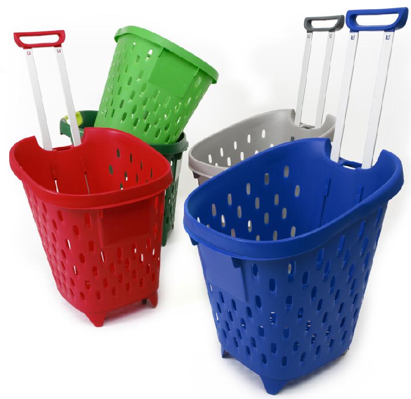 Panier magasin 56 litres à 4 roulettes - Vert Pantone 382C, Vert Pantone 382C_4