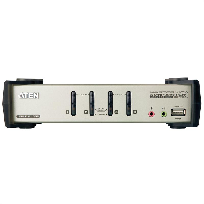 Aten cs1734b switch kvm vga, ps/2-usb, audio, hub usb, 4 ports_4