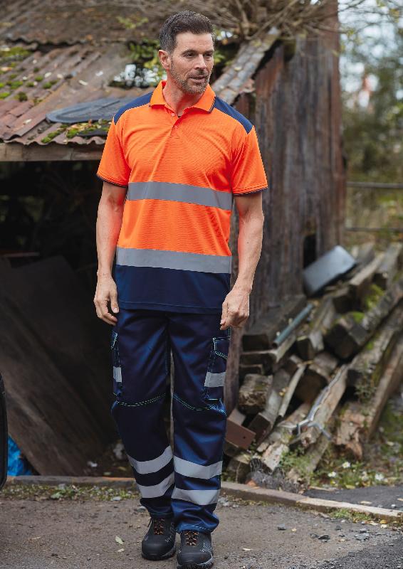 Polo bicolore haute visibilité - 100% polyester - Réf: YHVJ220 - Norme EN ISO20471 : 2013 Classe 2_4