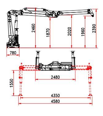 Grue pour levage industriel avec poids de base de 2 430 kg