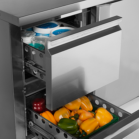 Refroidisseur de comptoir 1 porte 2 tiroirs GN1/1 SS304 - 272 L | Tefcold - CK7220_4