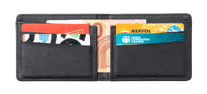 Portefeuille en polyester RPET - Protection RFID - 6 compartiments pour cartes de crédit - Noir_4