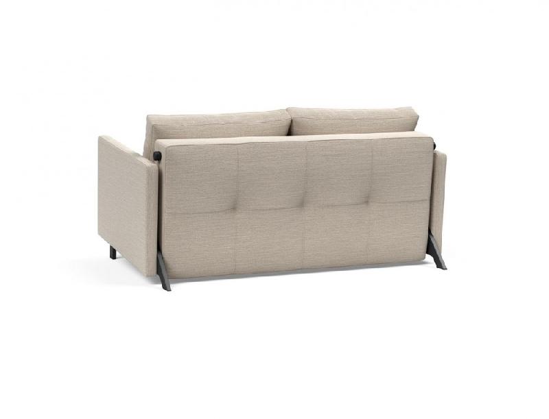 Canapé design convertible Cubed 02 Arms - Innovation Living - Lit 140x200 cm - Tissu Blida Sand Grey_4