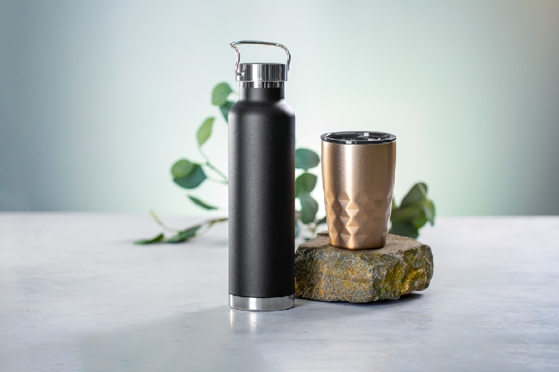 Thermos à double paroi en acier inoxydable - Isolation en cuivre - 650 ml - Noir_4