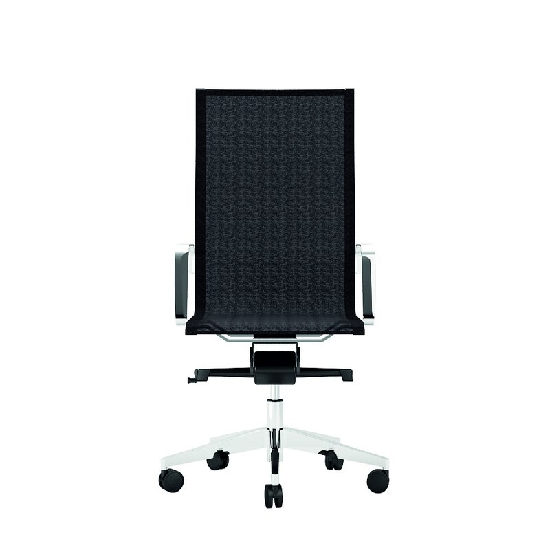 Fauteuil direction DIVA - finition cuir - structure acier chromé - dossier avec appui-tête_4