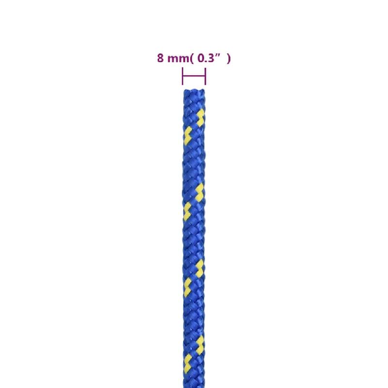 Vidaxl corde de bateau bleu 8 mm 50 m polypropylène 152449_4