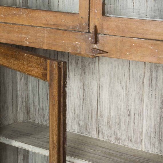 00119001000515 - meuble présentoir vintage Francisco Segarra - intérieur blanc laqué et extérieur bois naturel - 120×33×H265cm_4