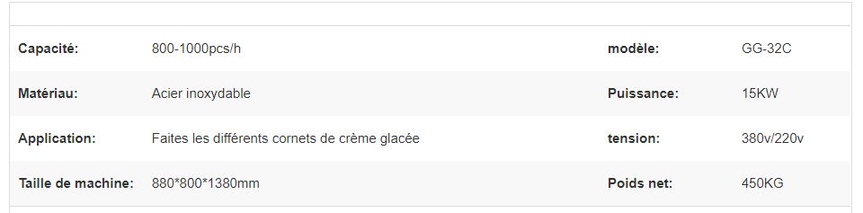 Machine industrielle de douille de cornet de crème glacée - Henan Gelgoog - capacité 800-1000 pcs/h - modèle GG-32C - certification CE_4