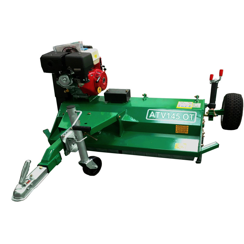 Tondeuse tractable avec roues réglables pour usage polyvalent