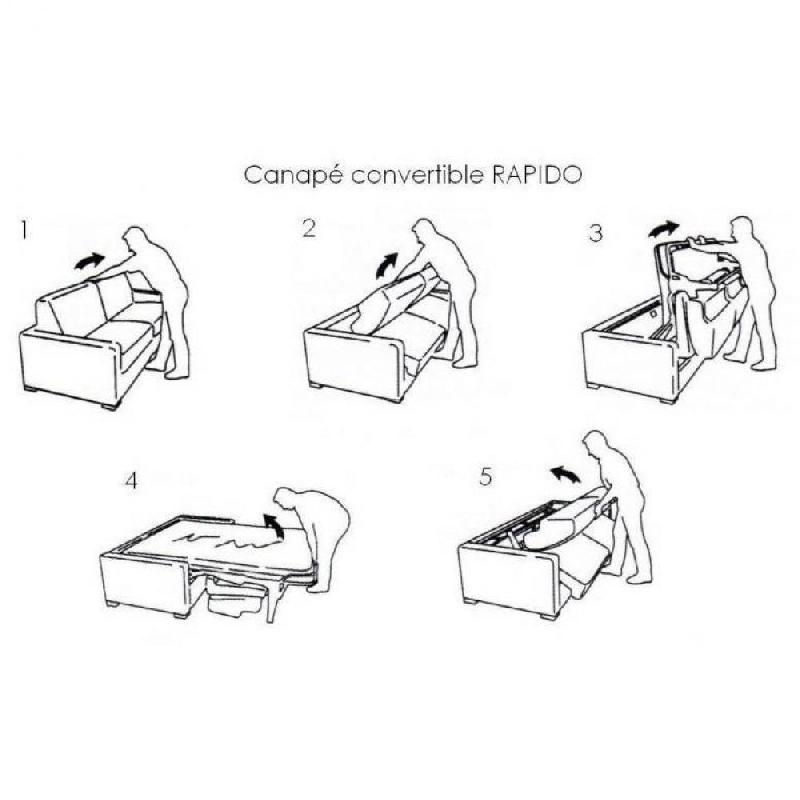 Canapé-lit compact 3 places Denso Rapid Express 140 cm - Microfibre marron - Matelas 18 cm mousse haute résilience_4