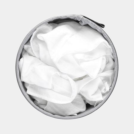 Corbeille à linge Brabantia - 35 litres - White - Ouverture Quick-Drop - Sac à linge en coton - Pratique et élégante_4
