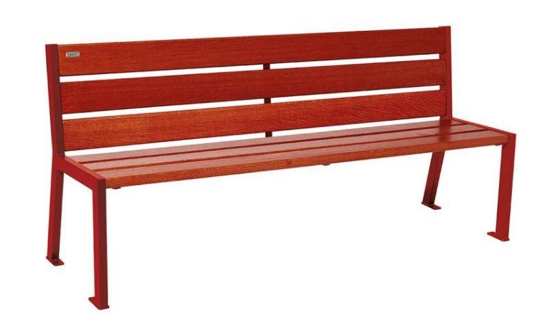 Banc Urbain Silaos - 2/3 places - Acier avec 6 lames en bois - Hauteur 821 mm - Longueur 1200/1800 mm_4
