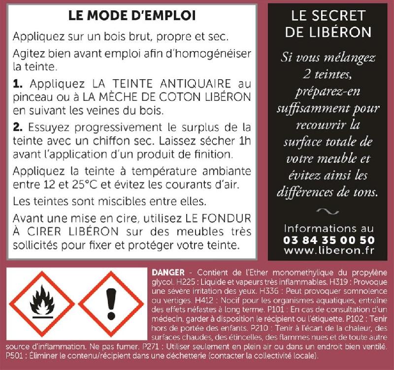 Teinte antiquaire bois durs - Libéron - 0.5 L - chêne clair - séchage rapide et application facile_4