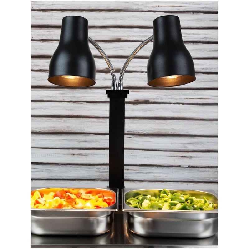 Lampe chauffante double sur pied Buffalo noir mat 2x250 W | Buffalo - JA868_4