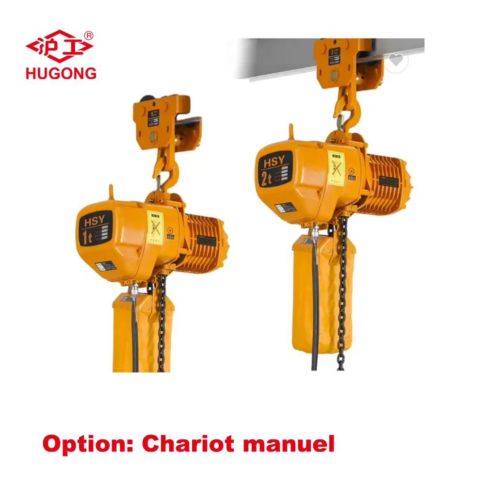 Palan électrique industriel à chaîne - 1T, 10M avec crochet de sécurité et double système de freinage_4