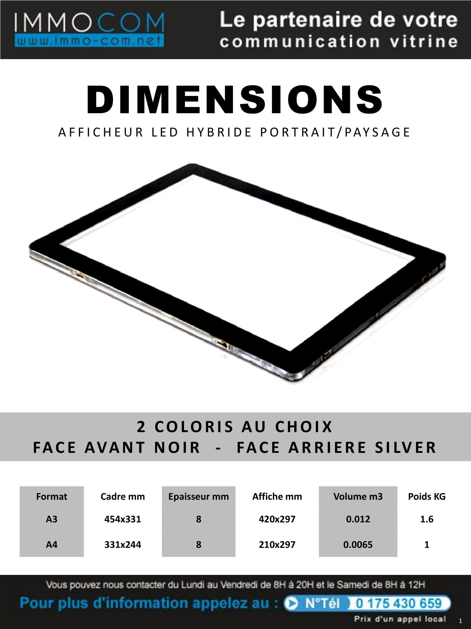 Icom - Porte-affiche LED double face A3 - Ultra haute luminosité 6000 lumens - Immocom_4
