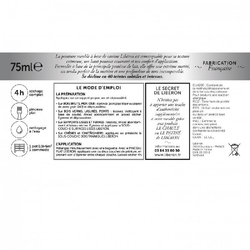 Peinture meuble et boiserie caséine LIBERON - soie grège mat 75 ml - aspect mat profond, direct sans sous-couche_4