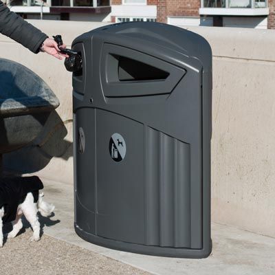 Nexus - poubelle publique Glasdon - 200 litres - elliptique - faible encombrement_4