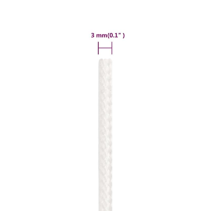 Vidaxl corde de bateau blanc complet 3 mm 50 m polypropylène 152535_4