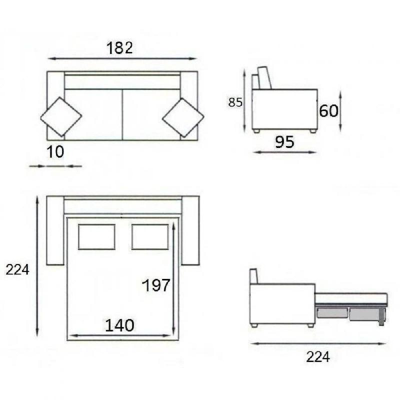Canapé convertible express Dandy - Matelas Comfort Bultex® 140cm - Tissu gris graphite_4
