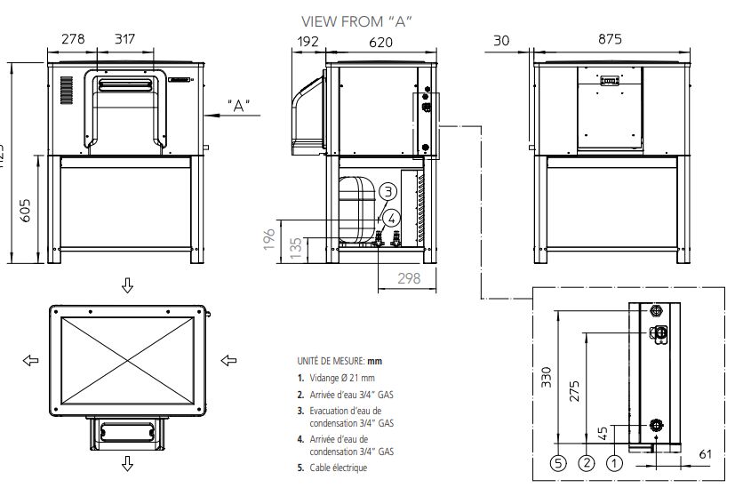 Mar 56 ws machine à glace en écailles à groupe intégré - scodif scotsman - 360/400 kg/24h_4