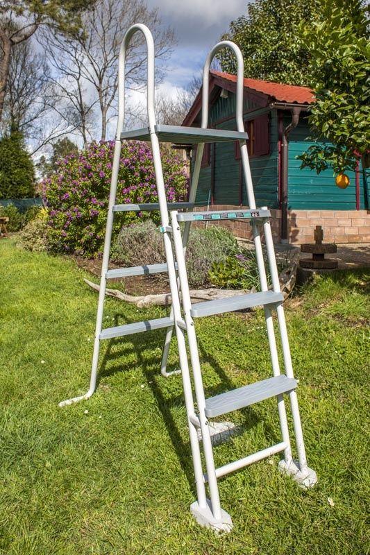 Piscine ovale acier 7,44m x 3,99m x h: 1,32m - gris anthracite - filtration à sable - renforts apparents_4