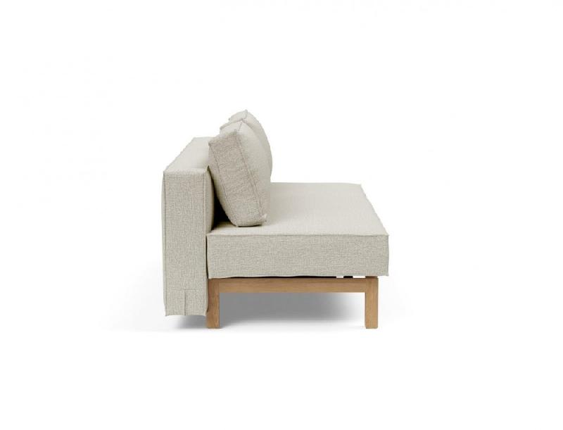Canapé convertible design SLY - lit 140x200 cm - pieds bois chêne - tissu Mixed Dance Natural_4