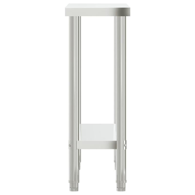 Vidaxl table de travail de cuisine 82,5x30x85 cm acier inoxydable 376451_4