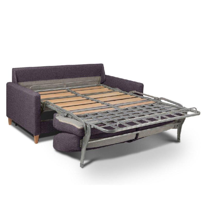 Canapé convertible OGGETTO - Matelas 16 cm - Système express - Sommier lattes 160 cm - RENATONISI - Tweed violet_4