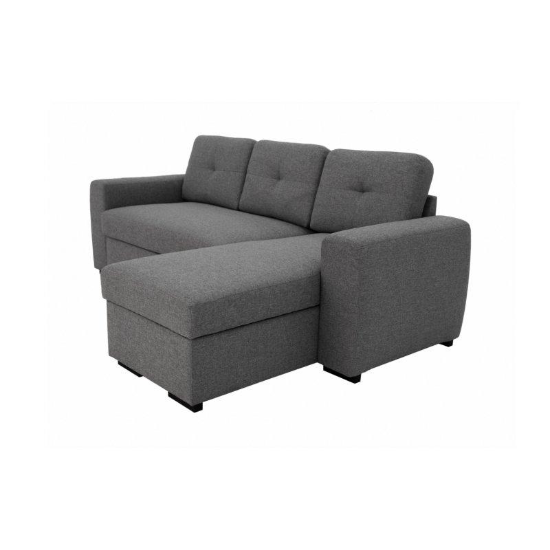 Canapé d'angle réversible convertible LIDO gris foncé avec coffre de rangement et pouf inclus_4