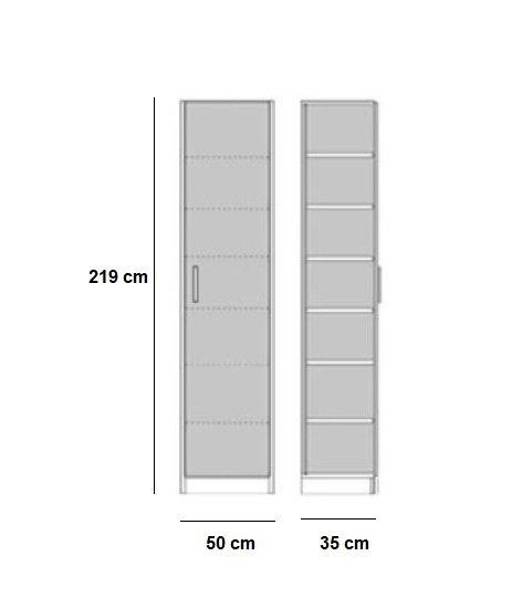 Composition lit escamotable Vertigo taupe mat - largeur 311 cm - couchage 90x200 cm avec rangements intégrés_4