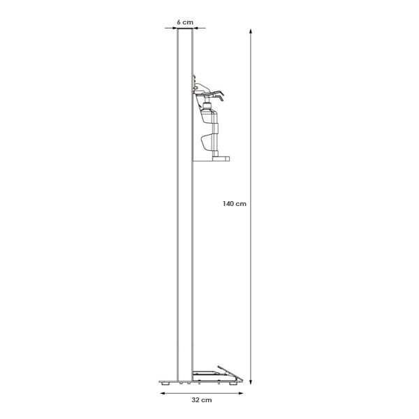 Borne de distribution de gel intelligent Distributeur gel de sol sans contact h 140 cm noir mat - réf : 490728nr - Réservoir de stockage 1 litre remplissable_4