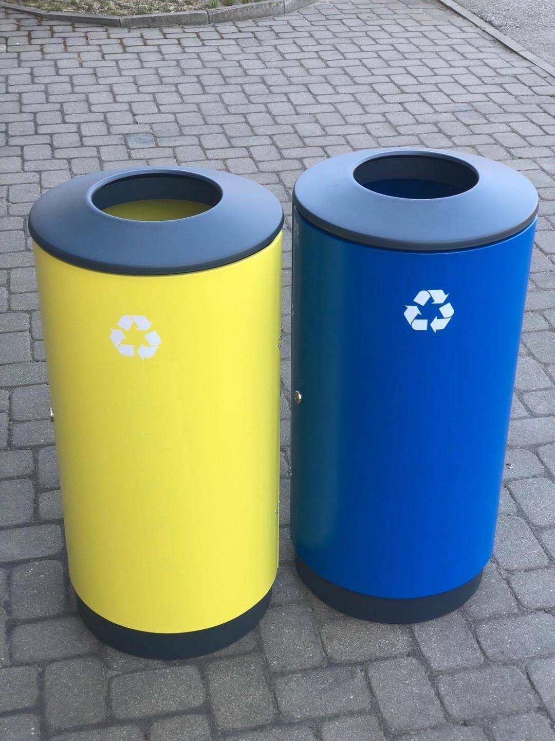 Poubelles tri sélectif en métal galvanisé - extérieur/intérieur - acier galvanisé - 9 litres_0