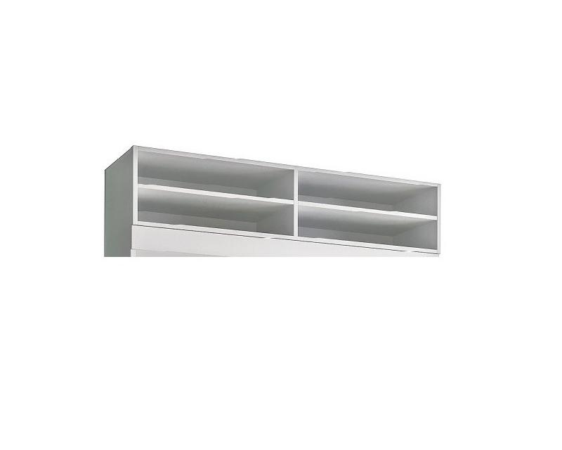 Lit escamotable Lutecia surmeuble - 140 x 190 cm - profondeur 50 cm - blanc mat - avec niches de rangement_4