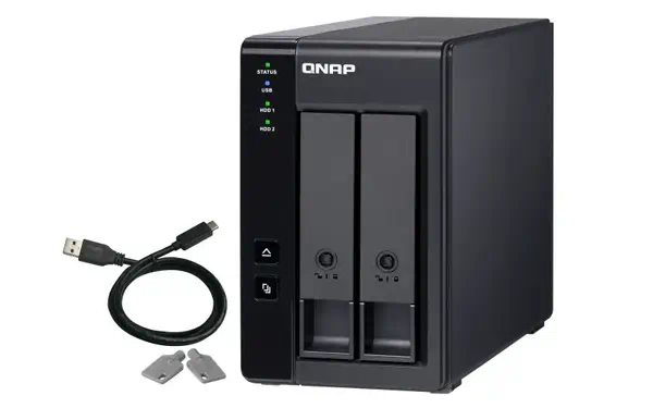 QNAP TR-002 Boîtier de disques de stockage Boîtier disque dur/SSD Noir 2.5/3.5