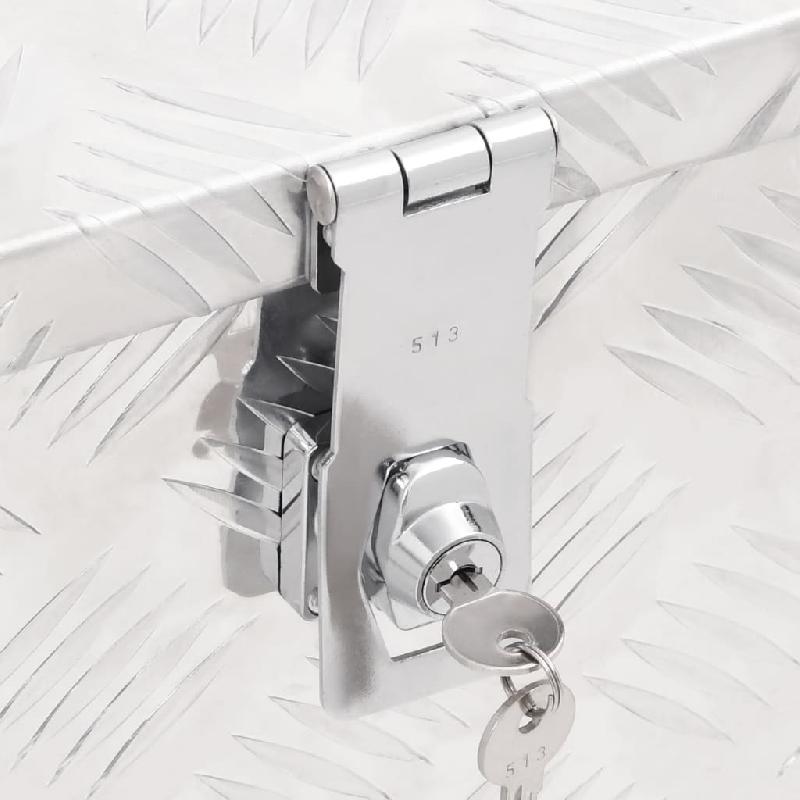 Vidaxl boîte de rangement argenté 80x39x30 cm aluminium 152252_4