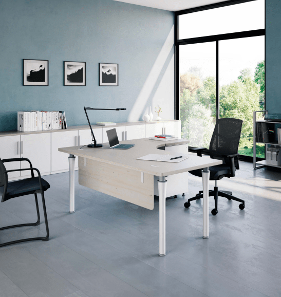 Mobilier de bureau open space résistant à l'abrasion et aux rayures - TIM+ Columbia - Piétements variés et plateau antibactérien_4