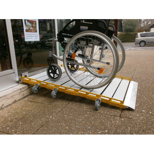 Rampe d'accès aluminium pliante - largeur 80 cm, longueur 100 cm - PMR - capacité 350 kg - bordure chasse-roue_4