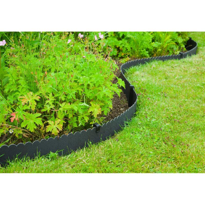 Nature bordure de jardin décorative 0,13x12 m 3 mm noir 446391_4