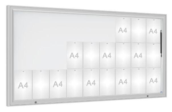 Vitrine d'affichage extérieure anodisé 75 - de 8 à 30 A4 - Plexi chocs ou Verre sécurisé - Système d'ouverture réversible ou double battant - Kit éclairage LED en option_4