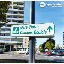 Panneau de position indication de destination distance Dv21b - cyclistes - gamme Innov - WP Signalisation_4
