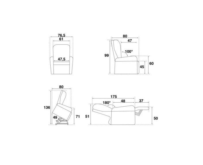 Fauteuil relax releveur électrique Mios bi-moteur - tissu brun taupé - confort compact et adaptable_4