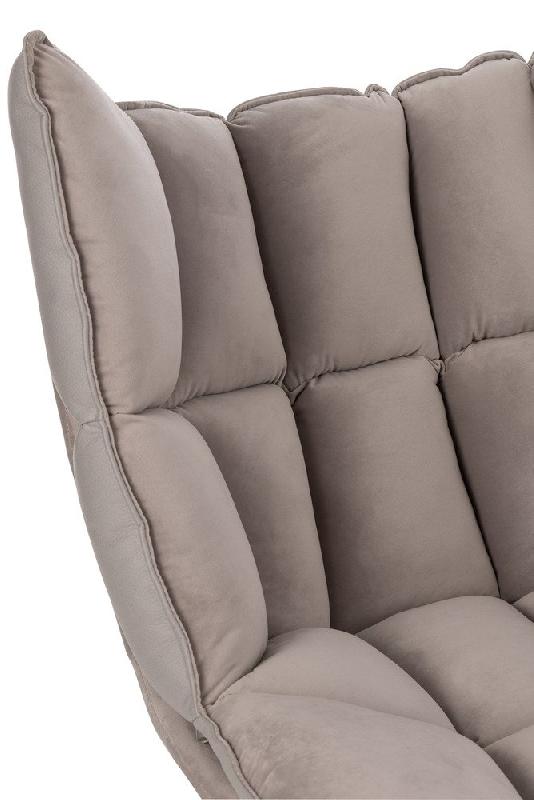 Fauteuil relax pivotant Pietra - tissu gris métallisé - design contemporain - structure bois massif et piètement en métal noir_4