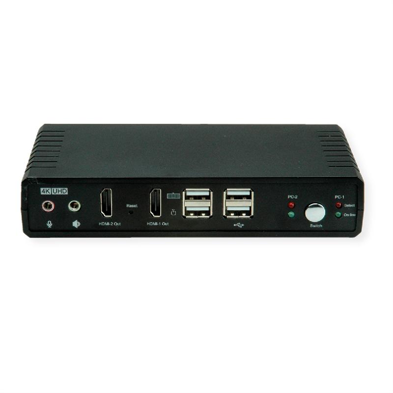 ROLINE Switch KVM Dual Head Audio, HDMI, 4K60, 1 Utilisateur - 2 PCs_4